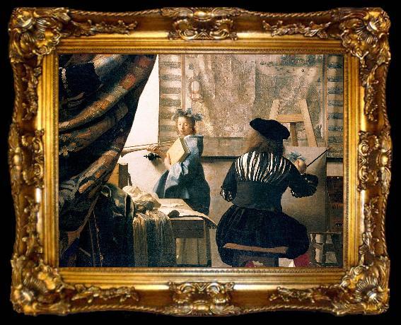 framed  Johannes Vermeer Art of Painting, ta009-2